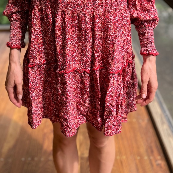 Max Studio red floral prairie dress - Picture 4 of 4